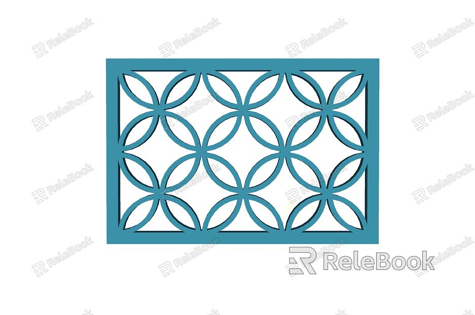 New Chinese-style openwork window window hollow partition model