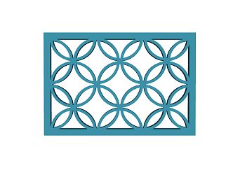 New Chinese-style openwork window hollow partition 3d model