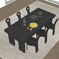 Modern Middle Style Dining Table and Chair 3d model