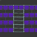 Multi Tiered Seating Equipment With Blue Frame And White Seats