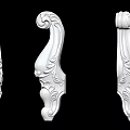 Classical Carved Furniture Components White Ornamental Legs With Intricate Scroll And Floral Patterns