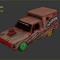 Beige Military Vehicle With Operation Reconnaissance Graphics Exposed Engine And Sturdy Tires