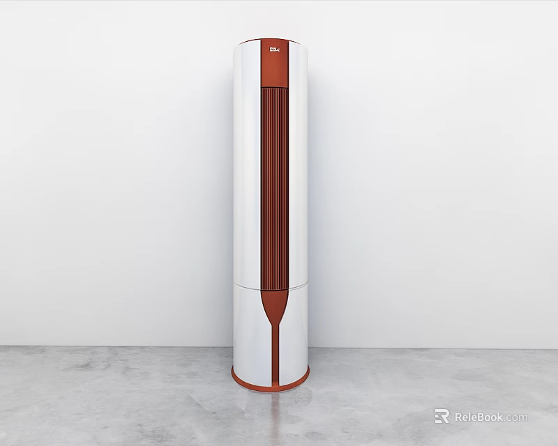 Modern Vertical Air Cooler Fan With White And Red Sleek Design For Home Use 3d model 