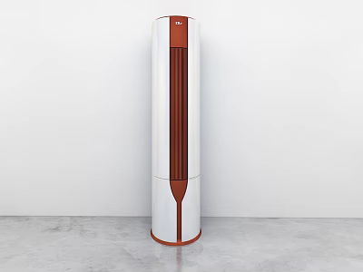 Modern Vertical Air Cooler Fan With White And Red Sleek Design For Home Use 3d model