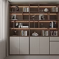 Modern Display Cabinet with Multiple Shelves Built-in Lighting Books Decor Items and Photo Frames