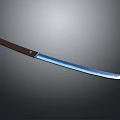 Long Silver Blade Weapon Knife with Brown Wooden Handle and Sharp Edge