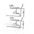 Industrial Equipment Metal Pipe Structure With Support Frames And Mechanical Fittings