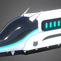 Futuristic High Speed Train With Sleek Aerodynamic Design White Black Exterior And Blue Lights