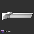 Decorative Architectural Molding Component With Layered Curved Edges And Smooth Finish