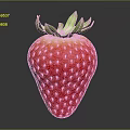 Fresh Red Strawberry With Green Leaves And Seeded Surface On Dark Background