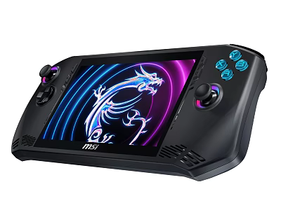 MSI Handheld Gaming PC With Vibrant Dragon Graphic Display And LED Controller Joysticks 3d model