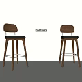 Modern Poliform Wooden Bar Stools With Black Seats And High Legs Design