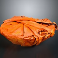 Orange Layered Fiber Craft With Circular Shape And Textured Surface 3d model