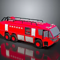 Modern Red Fire Truck 3D Model With Ladder And Emergency Rescue Equipment