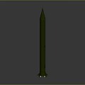 Detailed Green Military Missile Model Showcased Against Smooth Gray Gradient Background