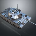 Military Combat Tank With Heavy Metal Armor Tracks Turret And Long Gun Barrel