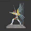 Detailed Colorful Winged Figure Statue Featuring Pegasus Magic Inscription on Base