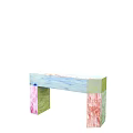 Modern Entryway Cabinet And Side Cabinet With Colorful Watercolor Texture Design