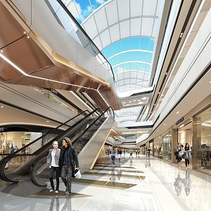 Commercial mall, store hall, atrium, aisle, aisle, corridor 3d model