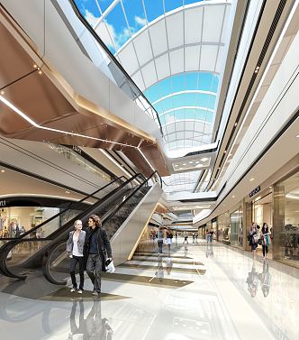 Commercial mall, store hall, atrium, aisle, aisle, corridor 3d model