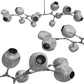 Modern glass chandelier 3d model