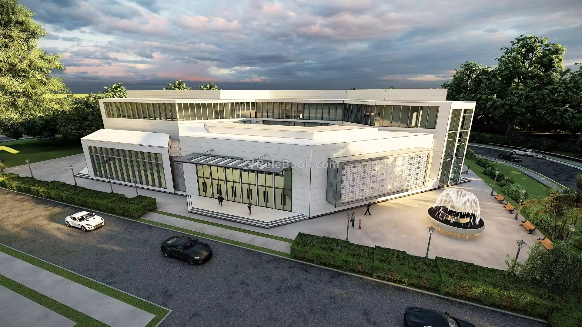 Modern Library Architecture Library 3d model