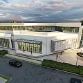 Modern Library Architecture Library 3d model