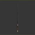 Wavy Blade Sword Featuring Brown Decorative Hilt And Detailed Base Design