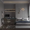 Kids Room Interior Design With Study Desk Bed Star Decor And Rug