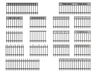 Different Decorative Railing Styles with Classic and Modern Designs for Outdoor Use 3d model