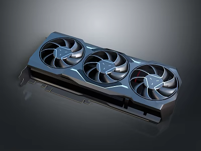 High Performance Graphics Card With Three Cooling Fans And Modern Design For Computers 3d model