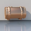 Copper Hinged Door With Modern Metal Design And Shiny Surface Details