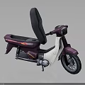 Purple Scooter With Black Seat Headlight Decorative Stripes And Sleek Body Design