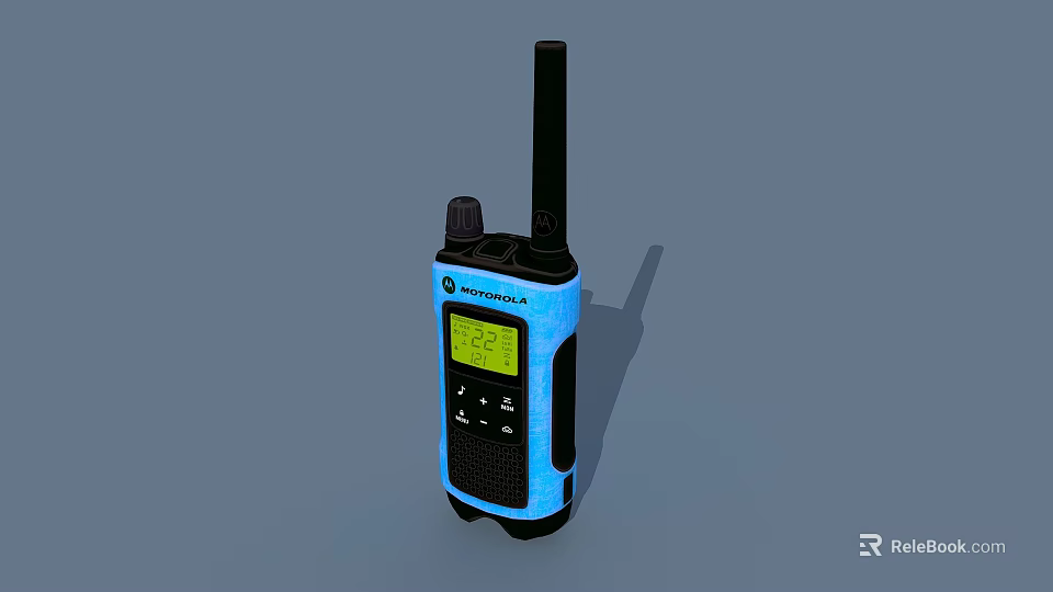Blue Door Bell Intercom By Motorola With Display Screen And Antenna 3d model 