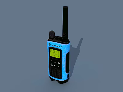 Blue Door Bell Intercom By Motorola With Display Screen And Antenna 3d model