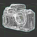 High Quality Black Digital Camera Back View With Screen Buttons And Ports 3D Render