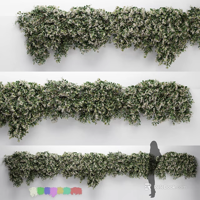 Living Green Plant Wall Design With Lush Vertical Greenery And Indoor Natural Elements 3d model 