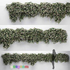 Modern plant wall hanging basket green plant wall 3d model