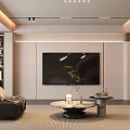 Elegant Modern Living Room Interior With Sofa Coffee Table Rug And Decorative Plants