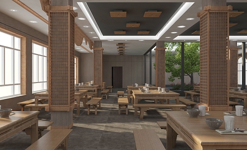 New Chinese Restaurant Clean Government Restaurant 3d model