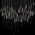 Transparent Diamond Shaped Chandelier With Hanging Crystal Accents For Modern Interior