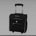 Black Travel Suitcase With Telescopic Handle Smooth Wheels And Zipper Pocket