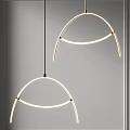 Modern Minimalist Chandelier With Curved LED Light Design For Interior Decor