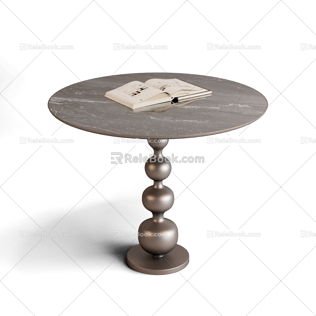 Negotiation table Round table Dining table Marble table 3d model