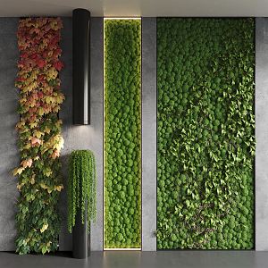 Modern plant wall plant wall green wall 3d model