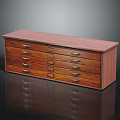 Brown Wooden Chest of Drawers with Multiple Drawers and Metal Handles