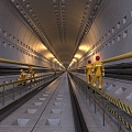 Shield machine subway tunnel excavation wall breaking through construction engineering infrastructure 3d model