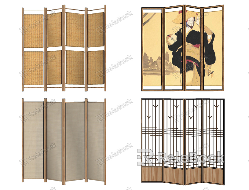 Japanese-style screen screen partition model