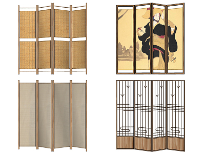 Japanese-style screen partition model