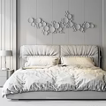 Modern Background Double Bed Double Bed Combination 3d model